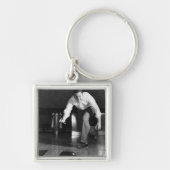 Man Bowling Sleutelhanger (Voorkant)