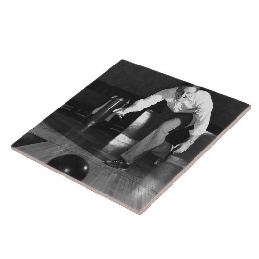 Man Bowling Tegeltje (Zijkant)