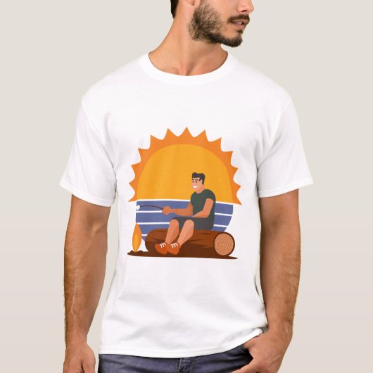 Man-branden-Marshmallow-Sunset-Water T-shirt (Voorkant)