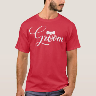 Man Bruidegom Schattig Betrokkenheid Overeenkomend T-shirt