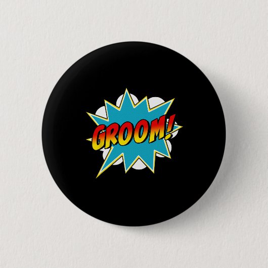 Man Bruidegom Superheld Bachelor Verlovingsfeest H Ronde Button 5,7 Cm (Voorkant)