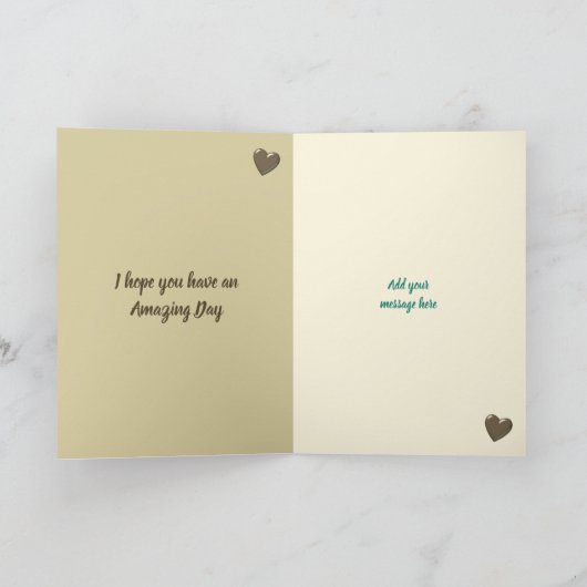 Man bruin groen sinaasappel Verjaardagsfoto groet Kaart (Binnen)