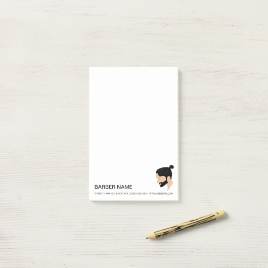 Man Bun Heren Kapsel Ontwerp Aangepaste Kapper Post-it® Notes (Op bureau)