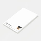 Man Bun Heren Kapsel Ontwerp Aangepaste Kapper Post-it® Notes (Schuin)