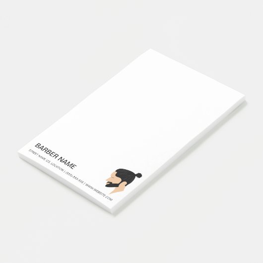 Man Bun Heren Kapsel Ontwerp Aangepaste Kapper Post-it® Notes (Schuin)