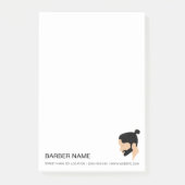 Man Bun Heren Kapsel Ontwerp Aangepaste Kapper Post-it® Notes (Voorkant)