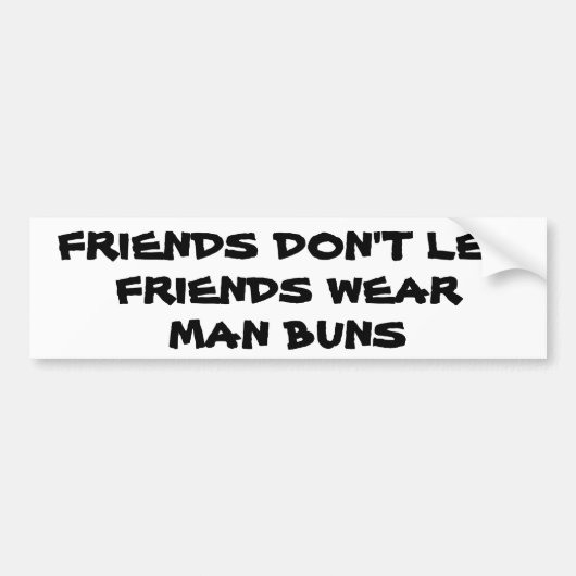 Man Bun-interventie Bumpersticker (Voorkant)