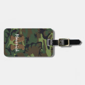 Man Camouflage Monogram Reis Bagagelabel (Voorkant horizontaal)