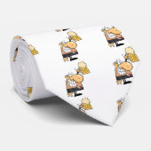 man cartoon met bier stropdas (Opgerold)