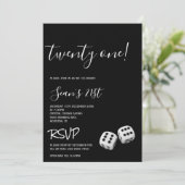 Man Casino 21ste Verjaardagsfeest Kaart (Staand voorkant)