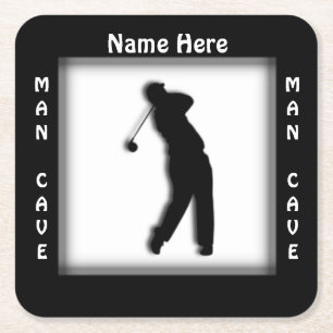 Man Cave AANPASSEN  Golf Coaster Kartonnen Onderzetters