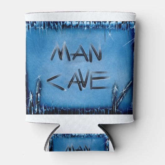 Man Cave Blauwe Kristallen Blikjeskoeler (Voorkant)