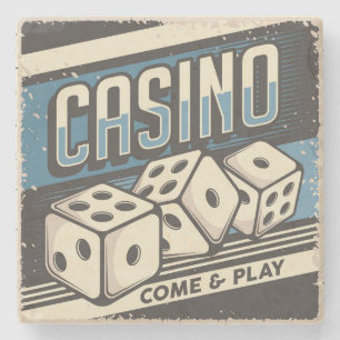 Man cave Casino Dobbelstenen  Stenen Onderzetter