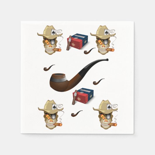 Man Cave Cigar Lighter Napkin Servet (Voorkant)