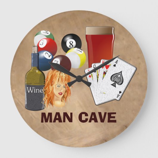 Man Cave Clock groot Grote Klok (Voorkant)