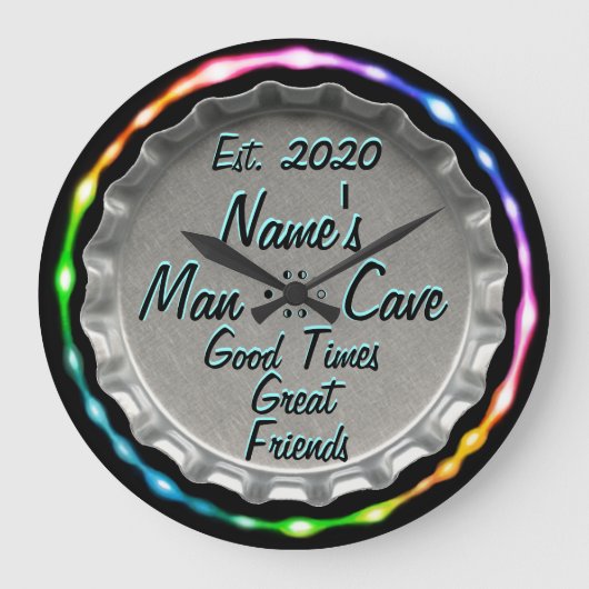 Man Cave Clock! Neon kijk! Grote Klok (Voorkant)