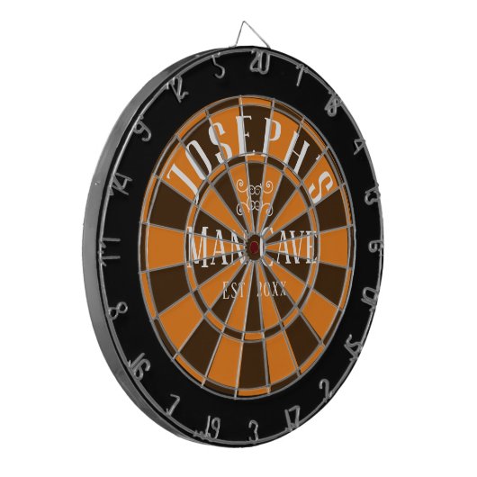 Man Cave Custom Name Dart Board Dartbord (Voorkant Links)