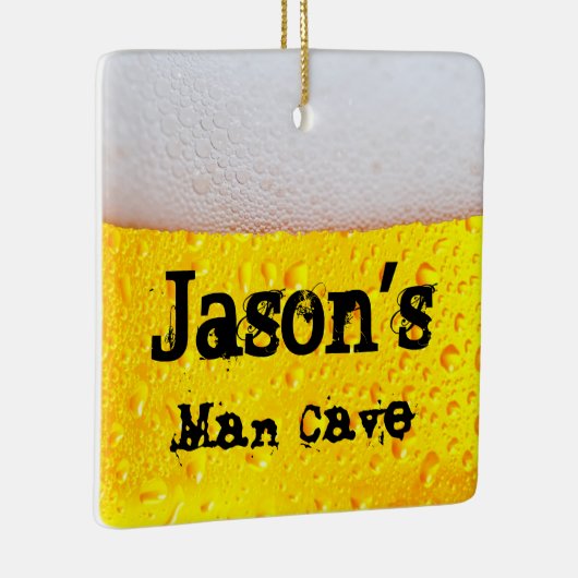 Man Cave Frothy Beer Funny Drink Keramisch Ornament (Rechts)