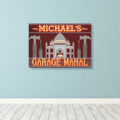 Man Cave Funny Garage Mahal Tools | Aangepaste naa Canvas Afdruk (Insitu (Houten vloer))