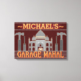 Man Cave Funny Garage Mahal Tools | Aangepaste naa Canvas Afdruk
