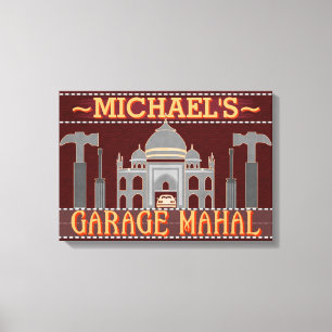 Man Cave Funny Garage Mahal Tools Aangepaste naa Canvas Afdruk