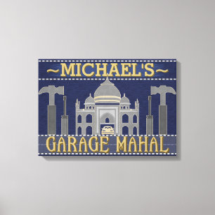 Man Cave Funny Garage Mahal Tools   Aangepaste naa Canvas Afdruk