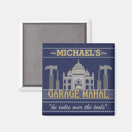 Man Cave Funny Garage Mahal Tools | Aangepaste naa Magneet (Voorkant / Achterkant)