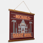 Man Cave Funny Garage Mahal Tools Red | Aangepast Hangend Wandkleed (Gebogen)