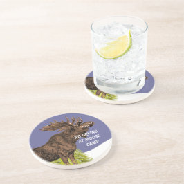 Man Cave Funny No Crying at Moose Camp Zandsteen Onderzetter