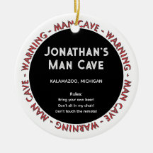 Man Cave Funny Waarschuwingen & Regels kerstversie