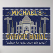 Man Cave Garage Mahal Funny Guy Humor | Aangepast Poster (Voorkant)