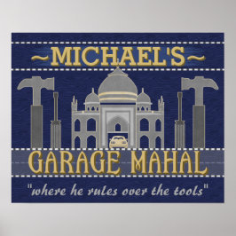 Man Cave Garage Mahal Funny Guy Humor | Aangepast Poster