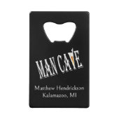 Man Cave gepersonaliseerde flesopener Creditkaart Flessenopener (Voorkant)