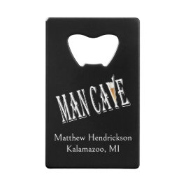 Man Cave gepersonaliseerde flesopener Creditkaart Flessenopener