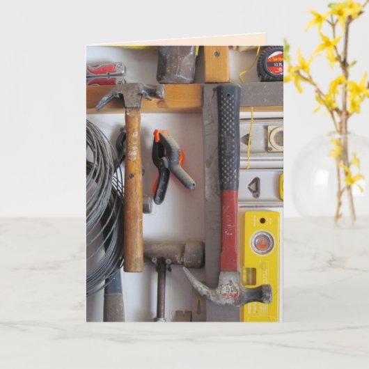 Man Cave - Gereedschap - Vaderdag Kaart (Gele Bloem)