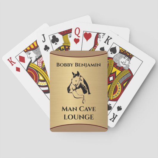 Man Cave Horse Racing Personaliseren Pokerkaarten (Achterkant)
