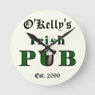 Man Cave Irish Pub Bar Tavern Muurklok Ronde Klok