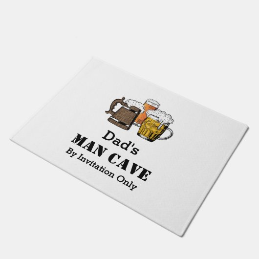 MAN CAVE Nieuwigheid Drie biertjes  Deurmat (Schuin)