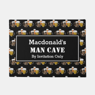 MAN CAVE Novelty Three Beers Zwart Deurmat