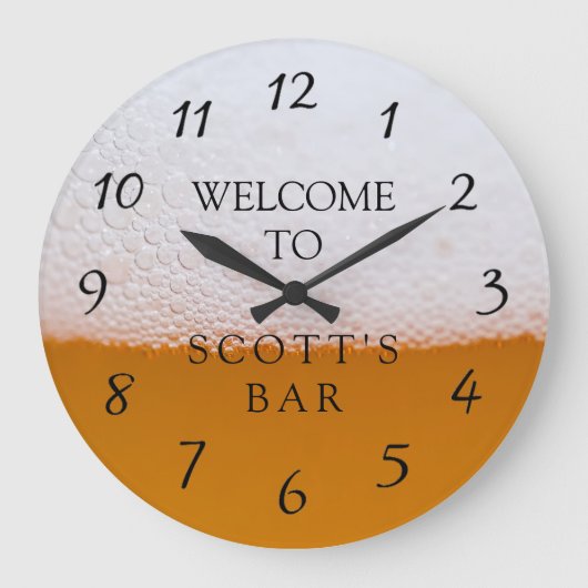 Man Cave of Bar Business Owner Clock Grote Klok (Voorkant)