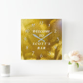 Man Cave of Bar Business Owner Clock Vierkante Klok (Huis)