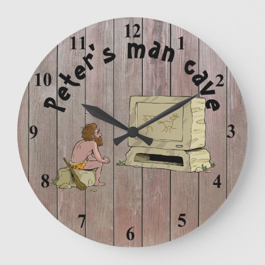 Man Cave Personalized Large Clock Grote Klok (Voorkant)