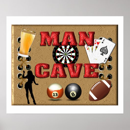 MAN CAVE-PRINT POSTER (Voorkant)