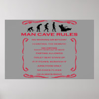 Man Cave Rules Poster