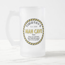 Man Cave Sign Attentie Tape Matglas Bierpul