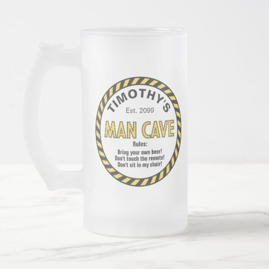 Man Cave Sign Attentie Tape Matglas Bierpul (Links)