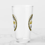 Man Cave Sign Attentie Tape Pint Bierglas Glas (Rechts)