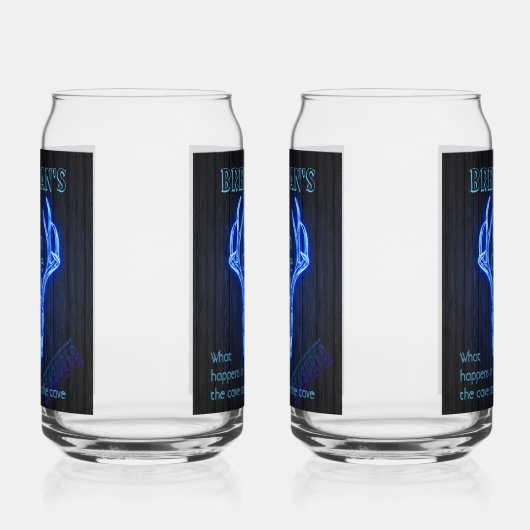 Man Cave Sign Neon Deer Antlers Cool Blikvorm Glas (Links)