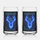 Man Cave Sign Neon Deer Antlers Cool Blikvorm Glas (Achterkant)