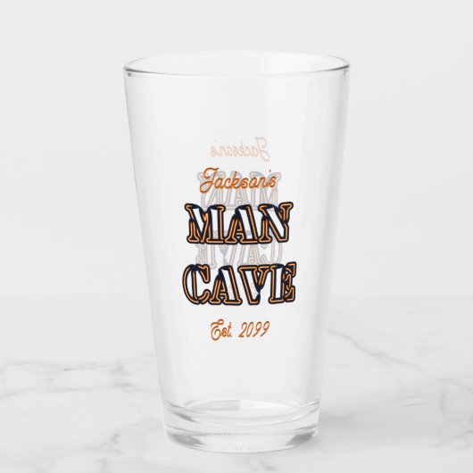 Man Cave Tekst Effect Pint Bierglas Drinkware Glas (Achterkant)